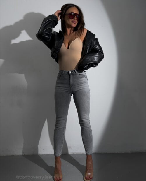 SZARE JEANSY PUSH-UP 371