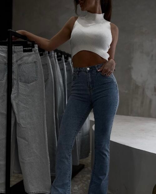 MID BLUE  SCULPT FIT FLARE JEANS