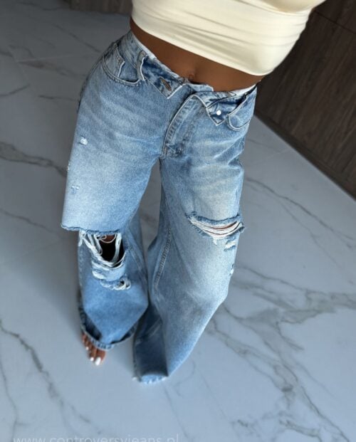 Viralove jeansy z dziurami w stylu zara
